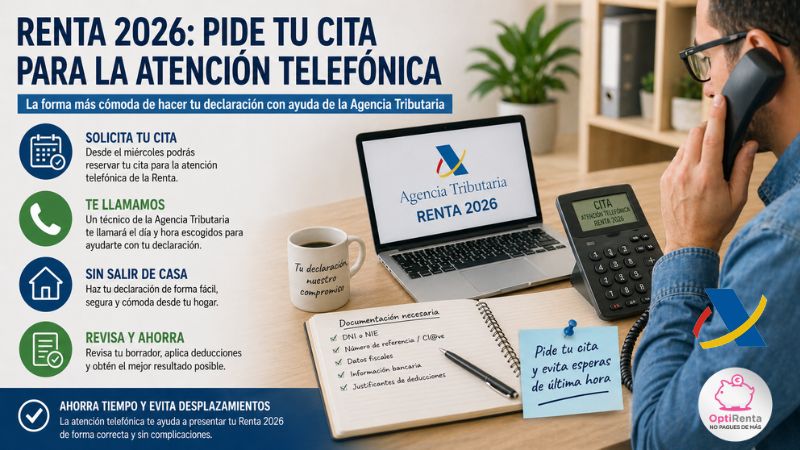 Arranca la campaña: así puedes pedir cita para la atención telefónica de la Renta 2026