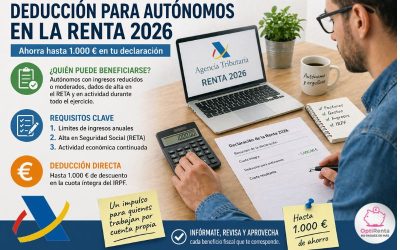 Deducción para autónomos en la Renta 2026: cómo conseguir hasta 1.000 euros y quién puede beneficiarse