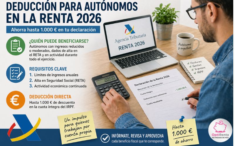 Deducción para autónomos en la Renta 2026