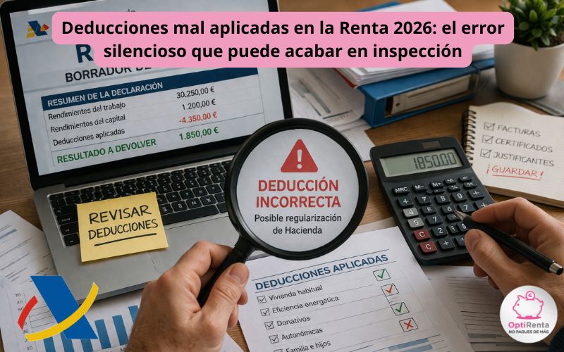 Deducciones mal aplicadas Renta 2026