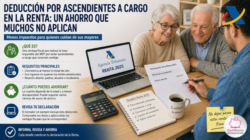 La deducción por tener ascendientes a cargo en la renta 2026