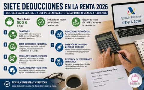 Siete deducciones en la Renta 2026 que casi nadie aplica