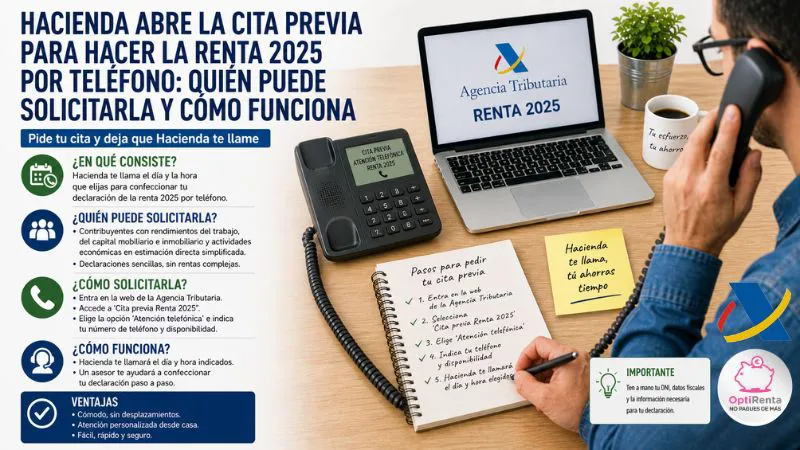 cita previa renta 2025 por teléfono