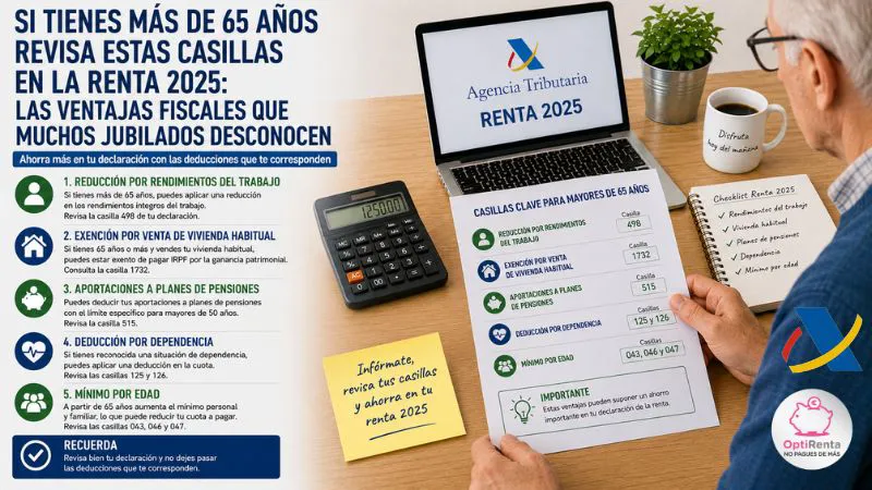 ventajas fiscales mayores de 65 años renta 2025