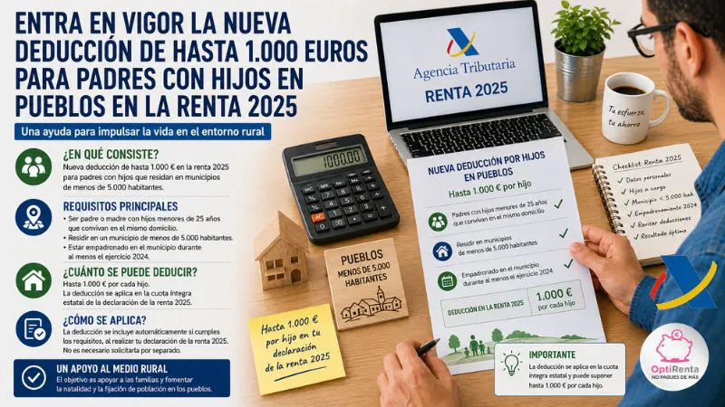 deducción hijos pueblos renta 2025