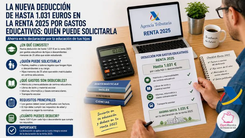 deducción gastos educativos renta 2025