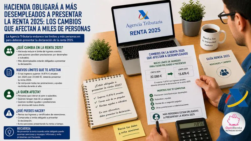 desempleados obligados renta 2025