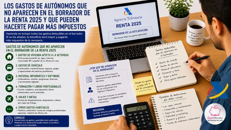 gastos autónomos borrador renta 2025